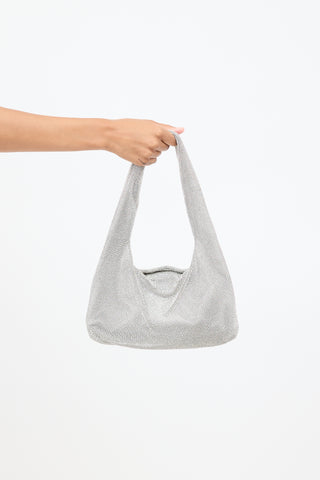 Kara Silver Crystal Mesh Armpit Bag