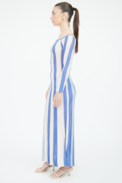 Karen Millen Blue & White Stripe Knit Dress