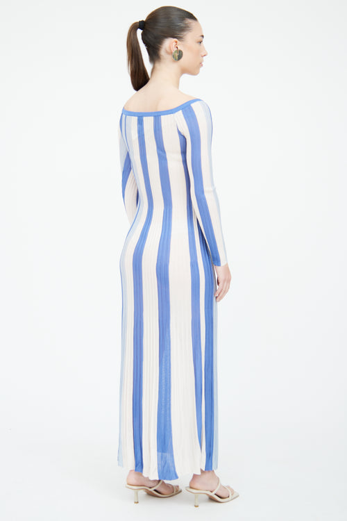 Karen Millen Blue & White Stripe Knit Dress