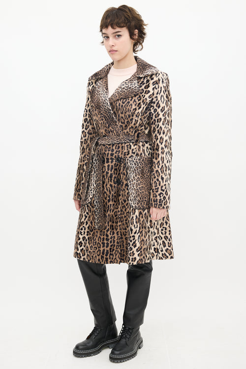 Karen Millen Brown & Black Faux Fur Printed Coat