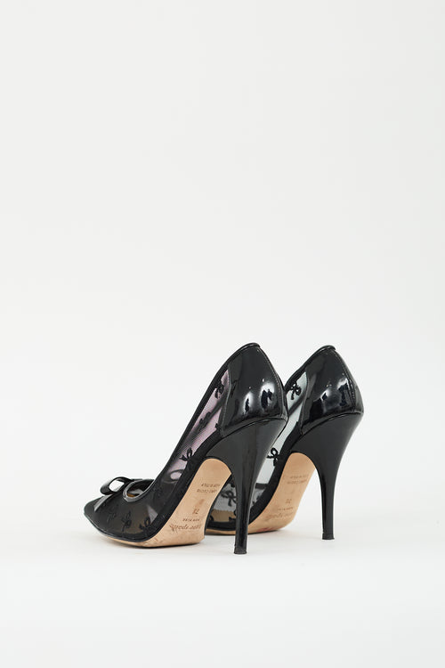 Kate Spade Black Mesh Lisa Bow Pump