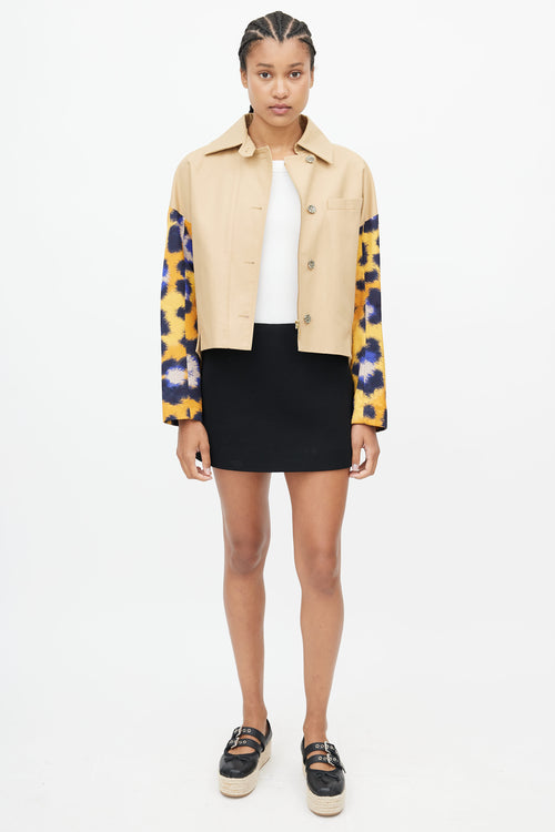 Kenzo Beige & Multicolour Logo Print Jacket