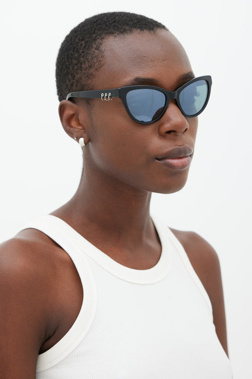 Kenzo Black & Blue KZ3194 Cateye Sunglasses