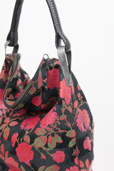 Kenzo Black & Multicolour Leather Floral Studded Bag