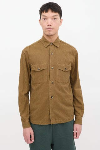 Kenzo Brown & Black Striped Two Pocket Shirt