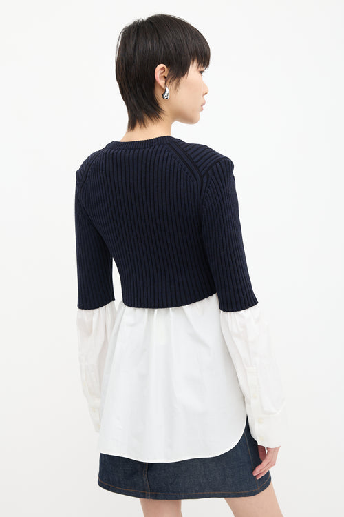 Kenzo Layered Sweater & Poplin Shirt