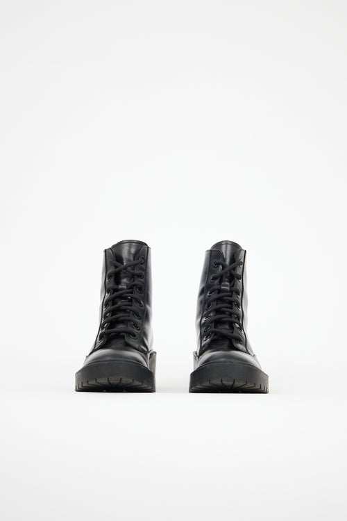 Kenzo Leather Pike Lace Up Boot