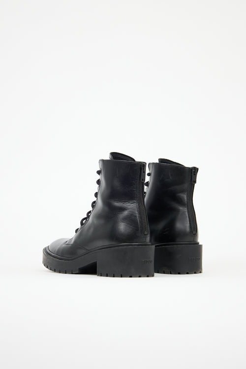 Kenzo Leather Pike Lace Up Boot