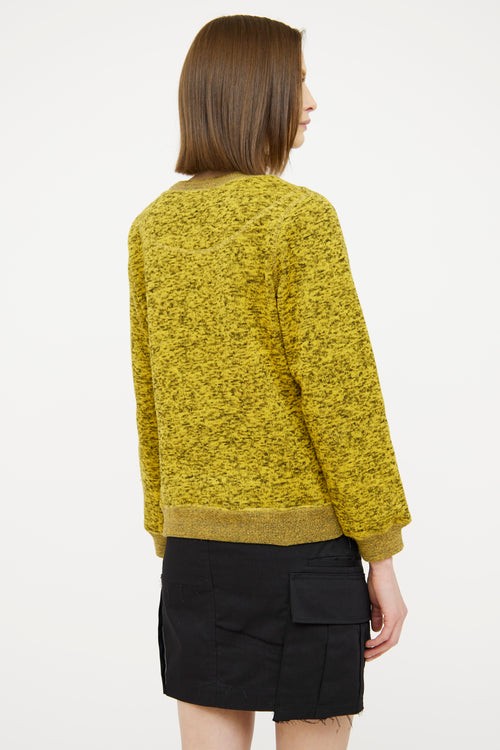 Kenzo Yellow Embossed Graphic Print Sweater