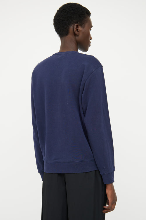 Kenzo Navy Embossed Graphic Print Sweater