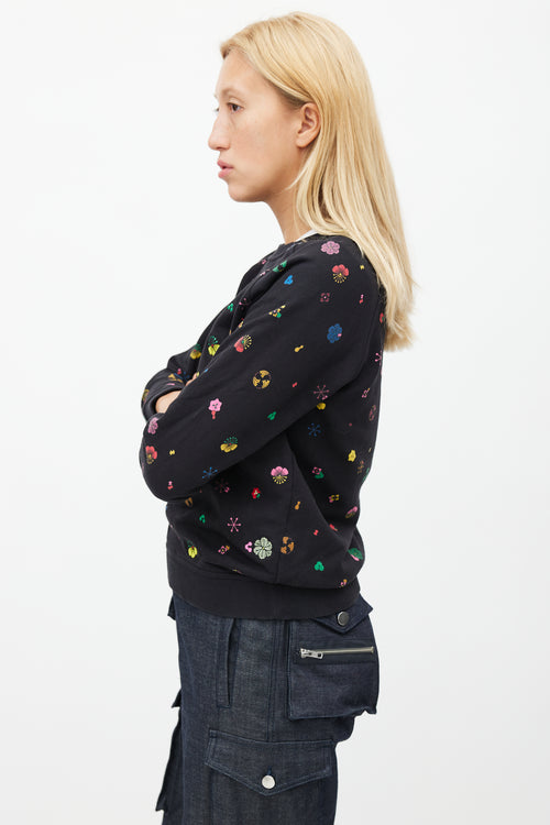 Kenzo Navy & Multicolour Floral Sweatshirt