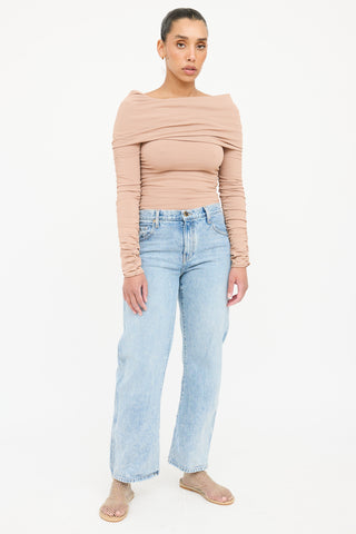 Khaite Zuri Ruched Off Shoulder Top