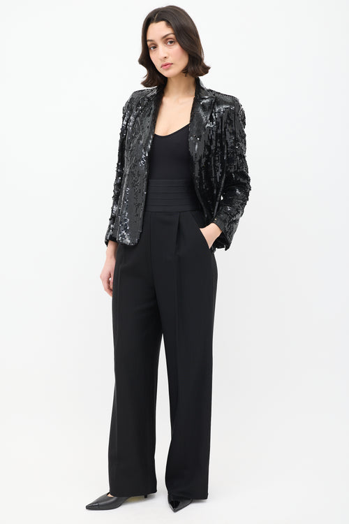 Khaite Black Camberly Tuxedo Trouser