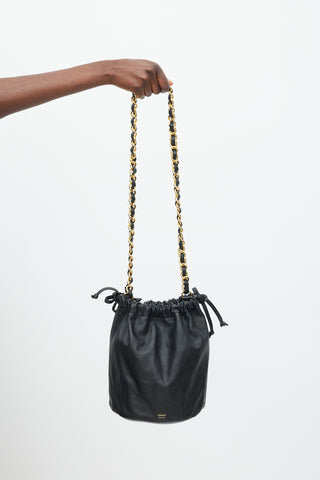 Khaite Black & Gold Leather Aria Bucket Bag