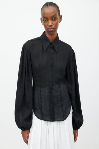 Khaite Black Linen Shirt