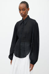 Khaite Black Linen Shirt