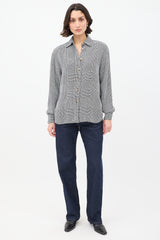 Khaite Black & White Knit Check Shirt