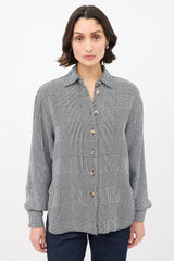 Khaite Black & White Knit Check Shirt