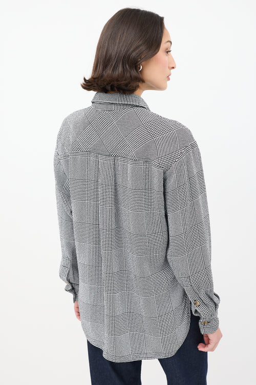 Khaite Black & White Knit Check Shirt