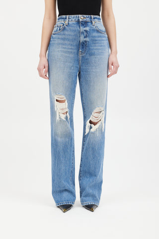 Khaite Medium Wash Danielle Distressed Jeans