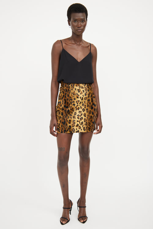 Khaite Brown & Black Printed Eiko Skirt