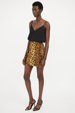 Khaite Brown & Black Printed Eiko Skirt