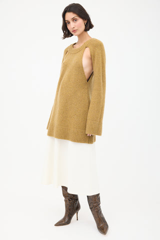 Khaite Brown Cashmere Liz Cutout Sweater