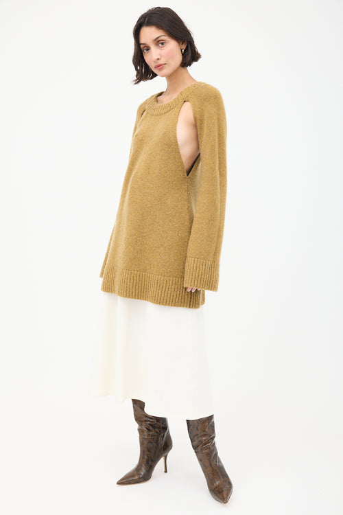 Khaite Brown Cashmere Liz Cutout Sweater