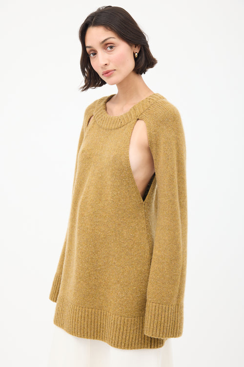 Khaite Brown Cashmere Liz Cutout Sweater