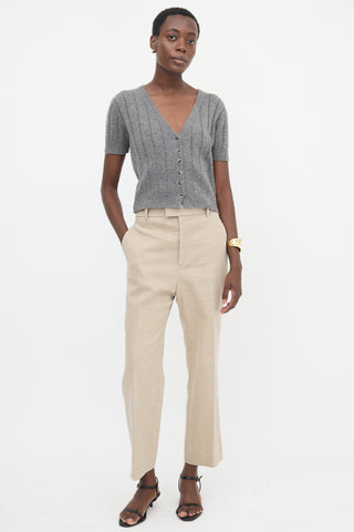 Khaite Cashmere Rib Knit Cardigan