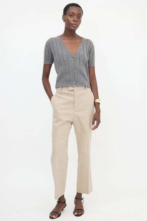 Khaite Cashmere Rib Knit Cardigan
