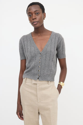 Khaite Cashmere Rib Knit Cardigan