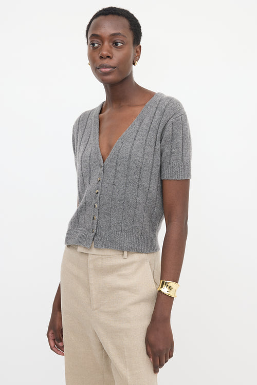 Khaite Cashmere Rib Knit Cardigan
