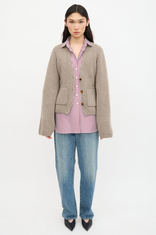 Khaite Cashmere Scarlet Cardigan
