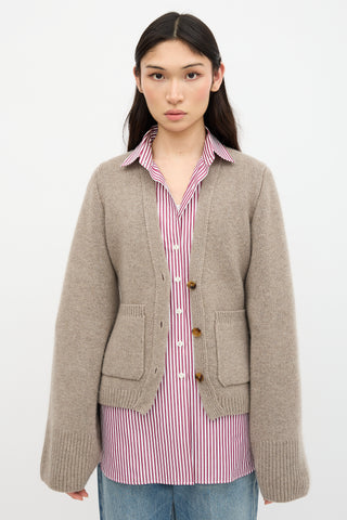 Khaite Cashmere Scarlet Cardigan