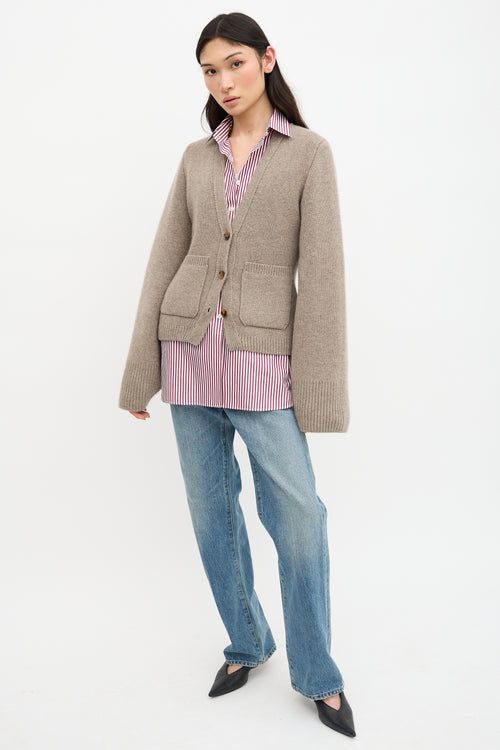 Khaite Cashmere Scarlet Cardigan