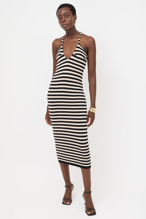Khaite Cashmere Striped Georgia Dress