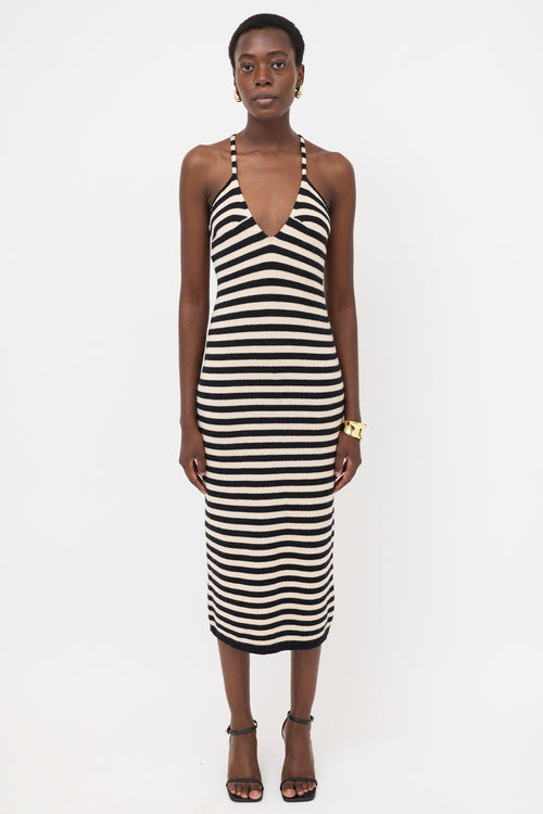 Khaite Cashmere Striped Georgia Dress