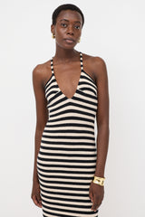 Khaite Cashmere Striped Georgia Dress