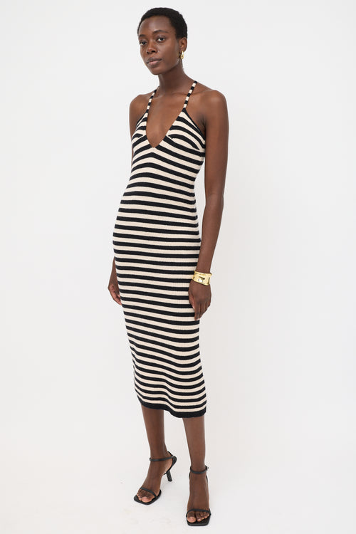 Khaite Cashmere Striped Georgia Dress