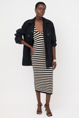 Khaite Cashmere Striped Georgia Dress