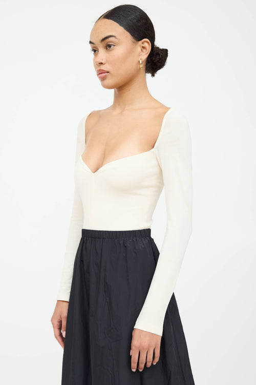 Khaite Cotton Long Sleeve Bodysuit