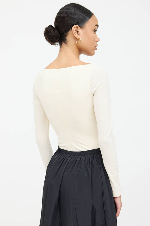 Khaite Cotton Long Sleeve Bodysuit