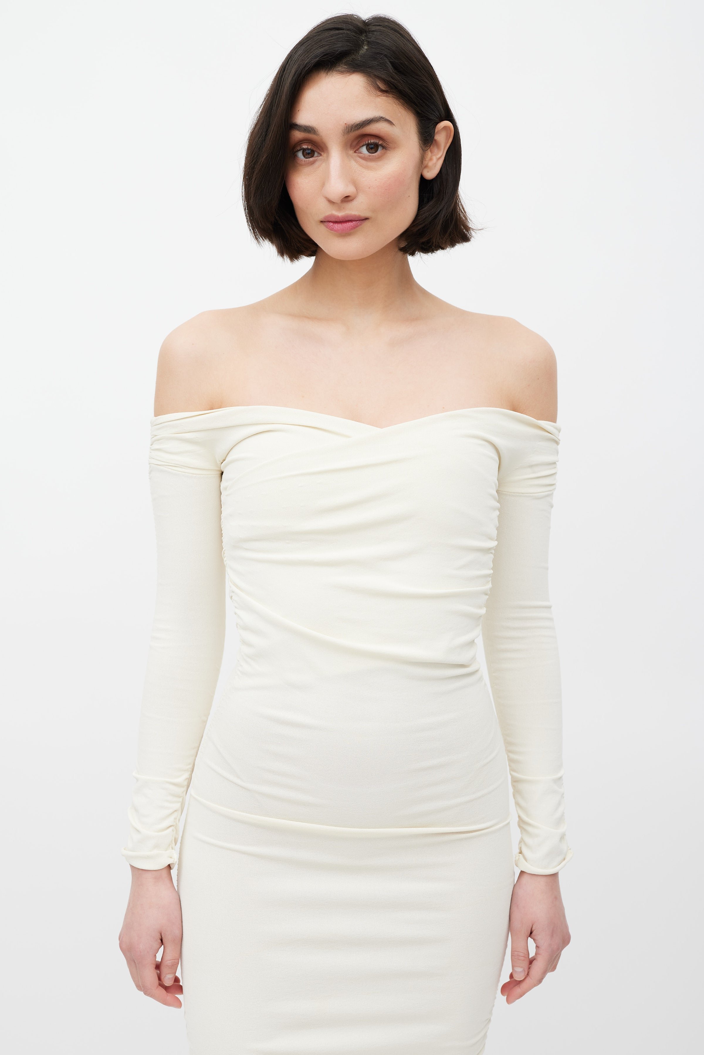 khaite cream dress Salm Dress in Cream