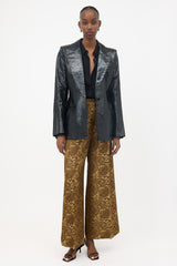 Khaite Crinkled Leather Blondie Blazer