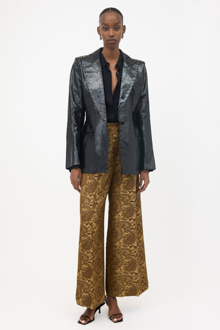 Khaite Crinkled Leather Blondie Blazer
