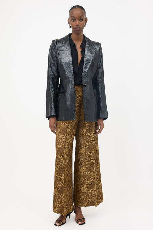 Khaite Crinkled Leather Blondie Blazer