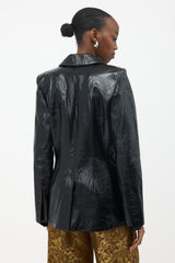 Khaite Crinkled Leather Blondie Blazer