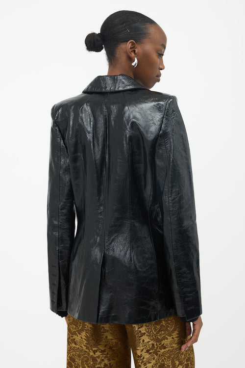 Khaite Crinkled Leather Blondie Blazer