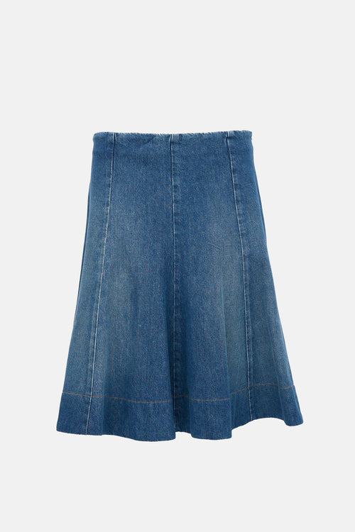 Khaite Denim Midi Skirt